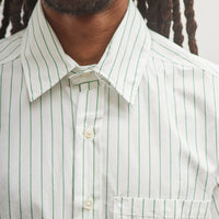 Camiel Fortgens Boxy Shirt, White /Green Stripe