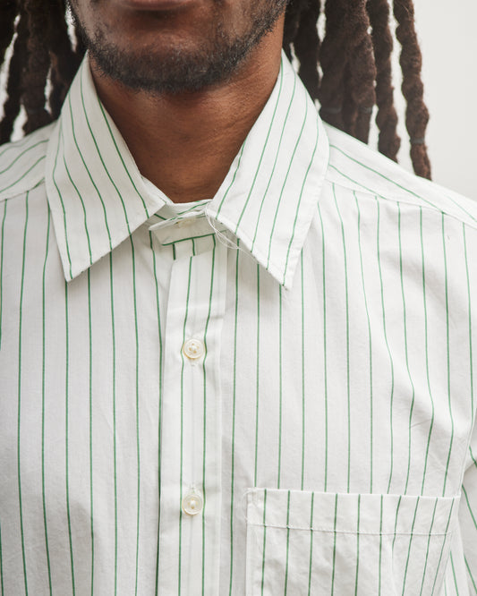 Camiel Fortgens Boxy Shirt, White /Green Stripe