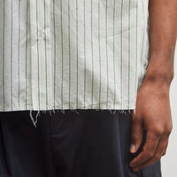 Camiel Fortgens Boxy Shirt, White /Green Stripe