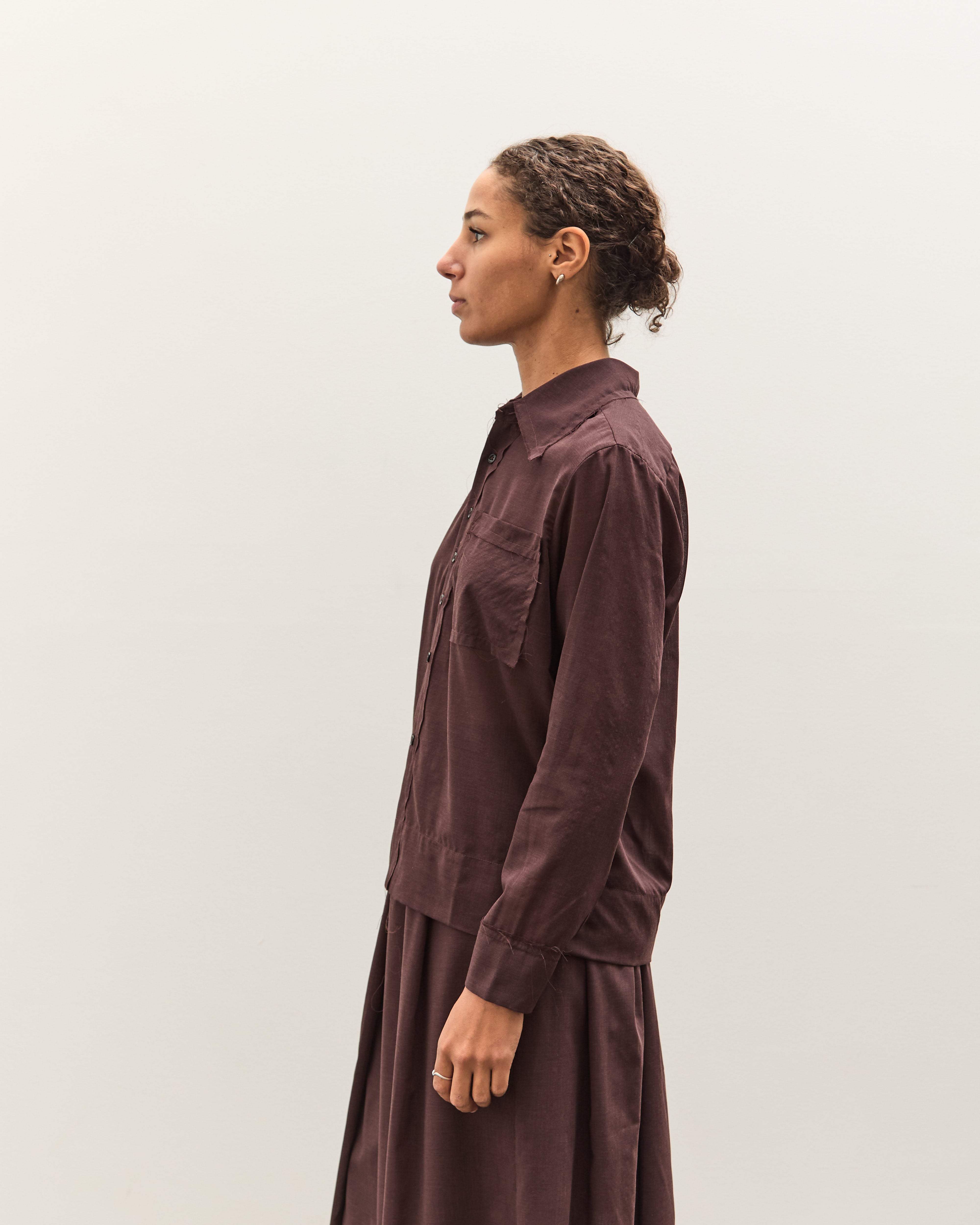CAMIEL FORTGENS ブラウン プルオーバー Camiel Fortgens Fast Shirt, Brown Wool Mesh – Glasswing