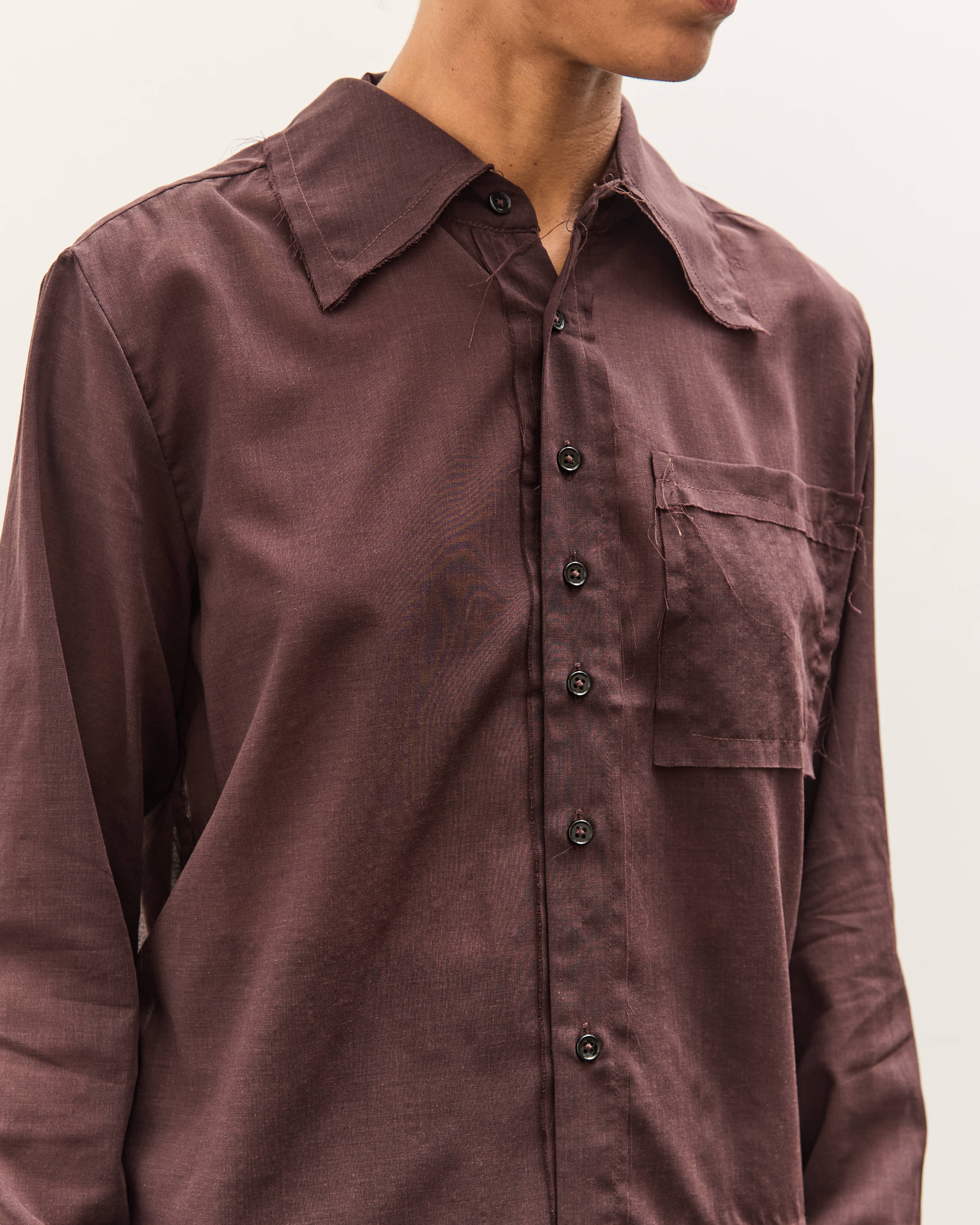 CAMIEL FORTGENS ブラウン プルオーバー Camiel Fortgens Fast Shirt, Brown Wool Mesh – Glasswing