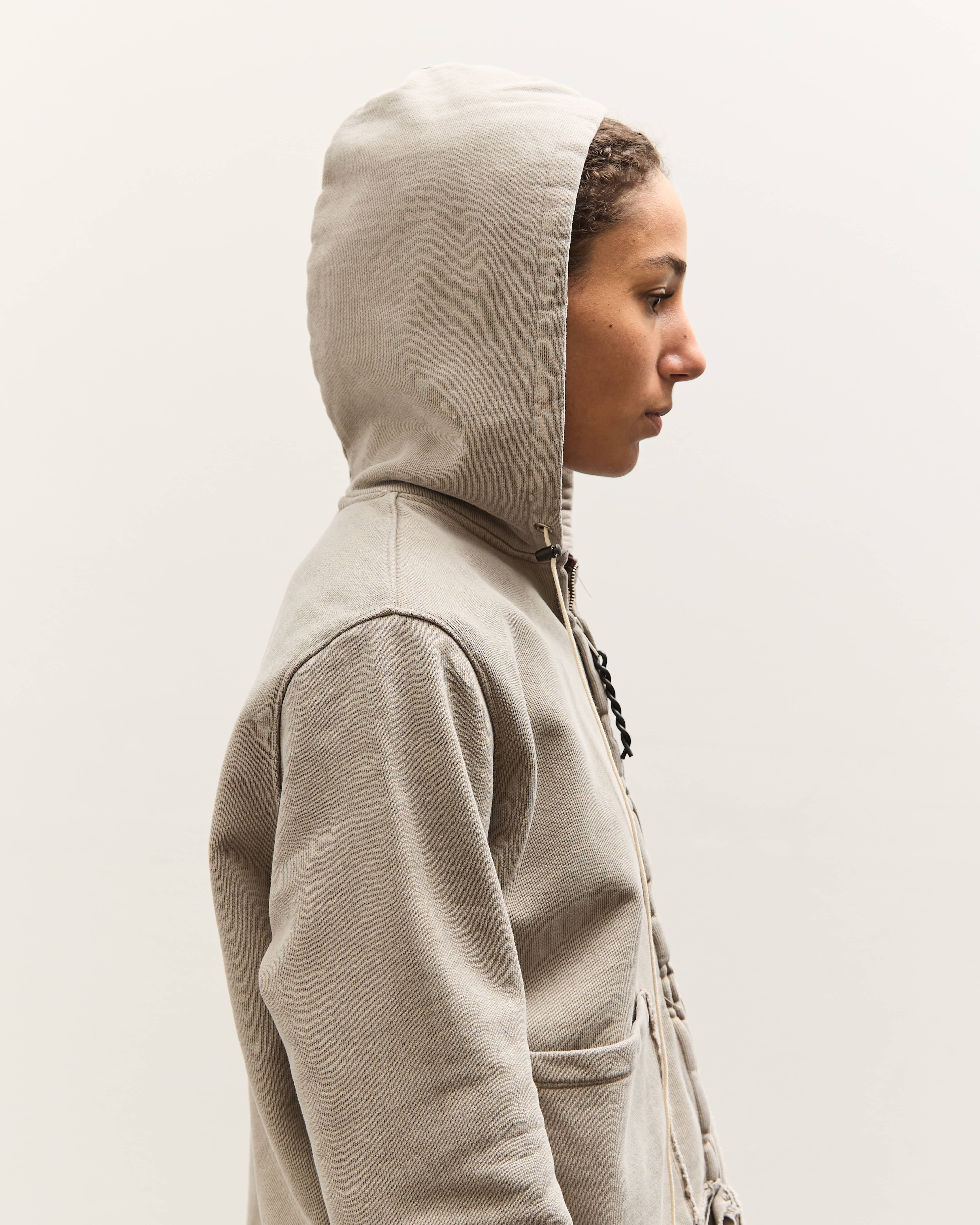 CAMIEL FORTGENS ZIP HOODIE ジップフーディー パーカー Camiel Fortgens Fitted Zip Hoodie, Taupe – Glasswing