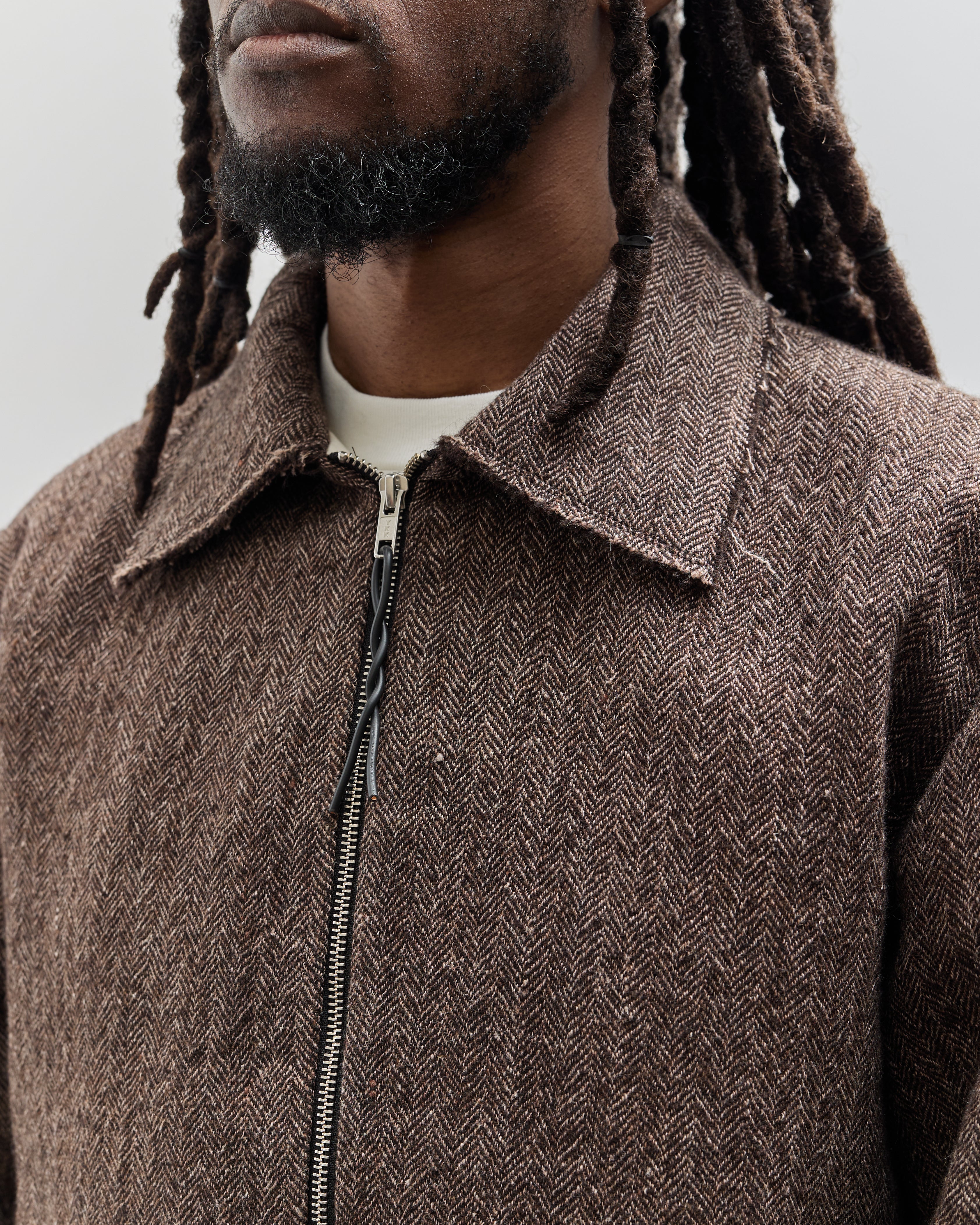 Camiel Fortgens Simple Jacket, Brown Herringbone – Glasswing