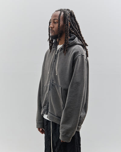 Camiel Fortgens Zip Hoodie, Black Old Dyed