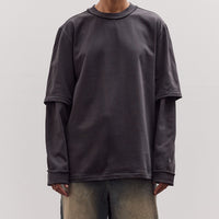 Double Sleeve Big Tee, Dark Grey