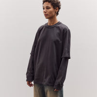 Double Sleeve Big Tee, Dark Grey