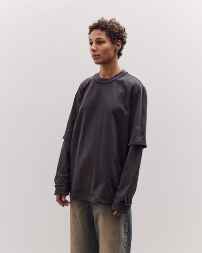 Double Sleeve Big Tee, Dark Grey