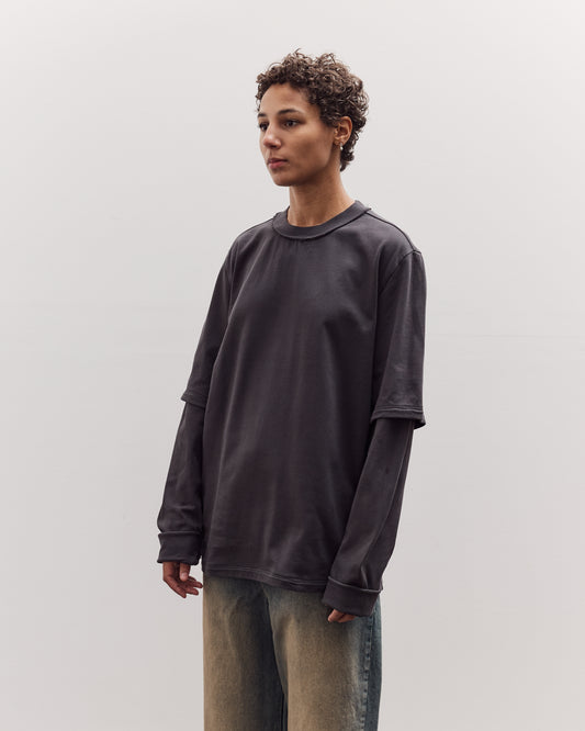 Double Sleeve Big Tee, Dark Grey