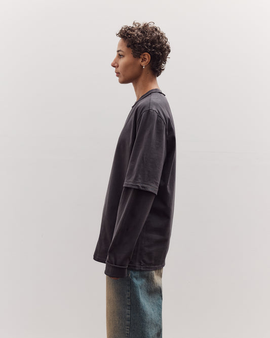 Double Sleeve Big Tee, Dark Grey