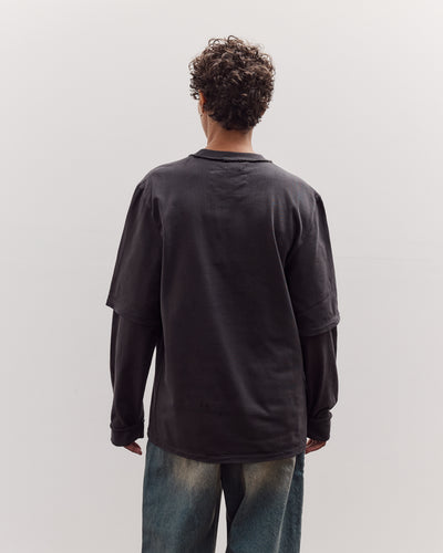Double Sleeve Big Tee, Dark Grey