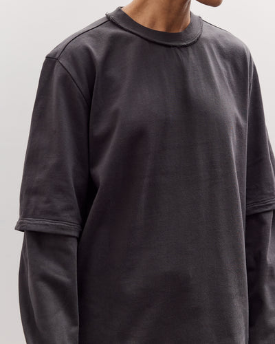 Double Sleeve Big Tee, Dark Grey