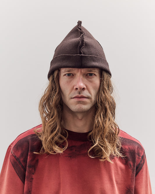 Heavy Knit Beanie, Dark Brown
