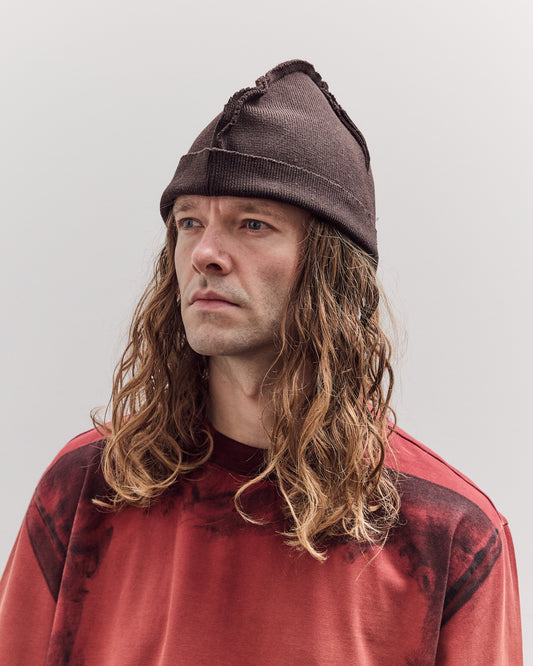 Heavy Knit Beanie, Dark Brown
