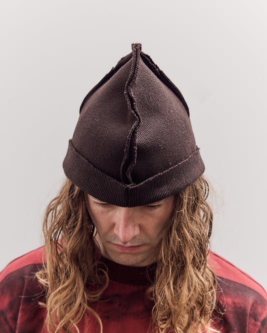 Heavy Knit Beanie, Dark Brown