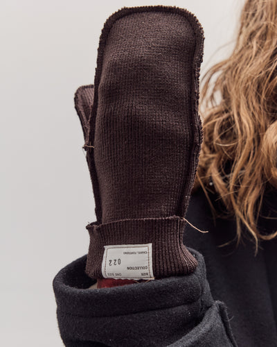 Heavy Knit Mittens, Dark Brown