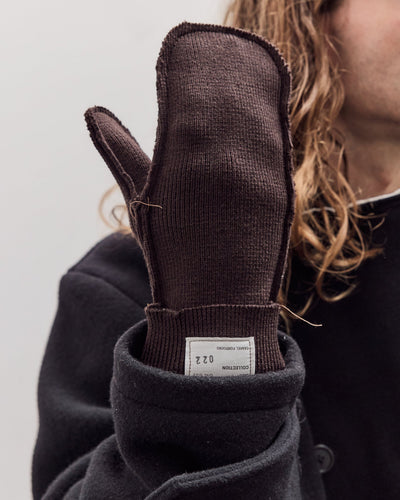 Heavy Knit Mittens, Dark Brown