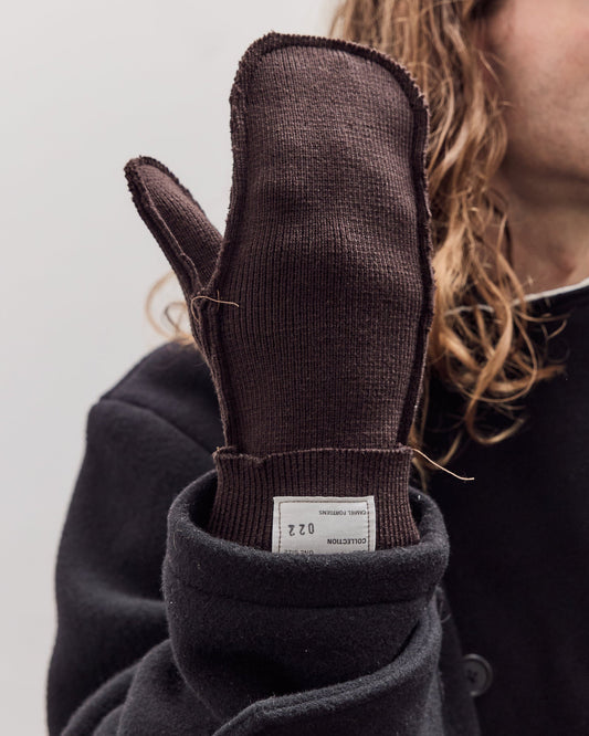 Heavy Knit Mittens, Dark Brown
