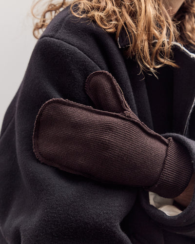 Heavy Knit Mittens, Dark Brown