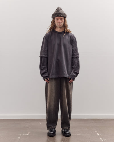 Double Sleeve Big Tee, Dark Grey