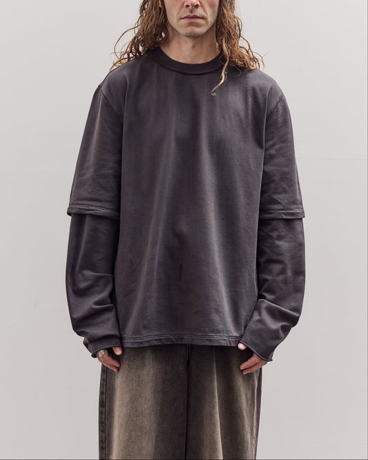 Double Sleeve Big Tee, Dark Grey
