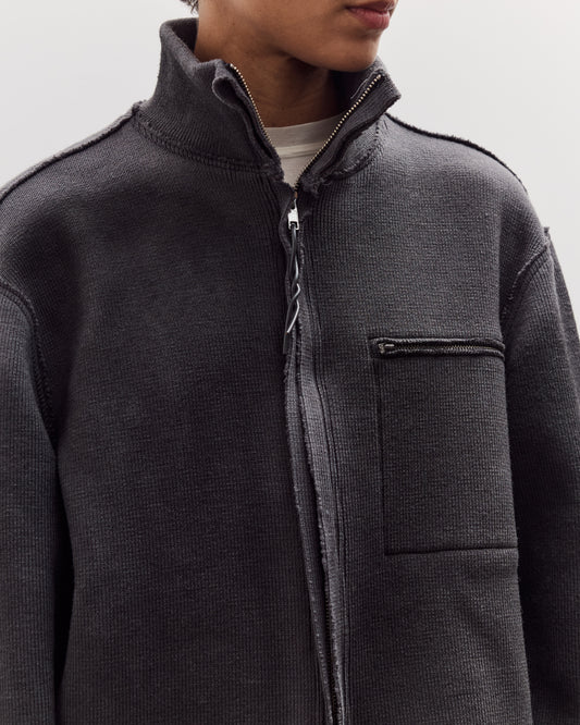 Zip-Up Knit, Painted Grey