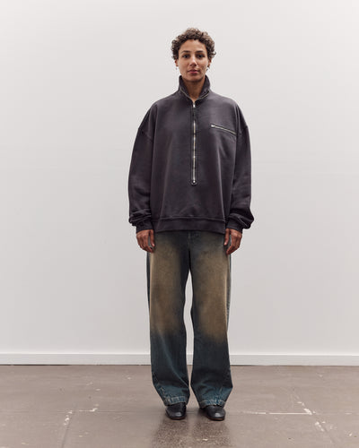Half Zip Sweat, Dark Grey