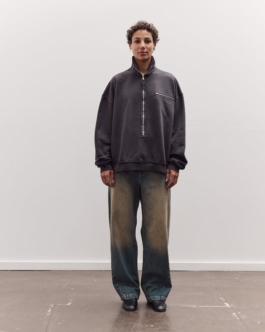 Half Zip Sweat, Dark Grey