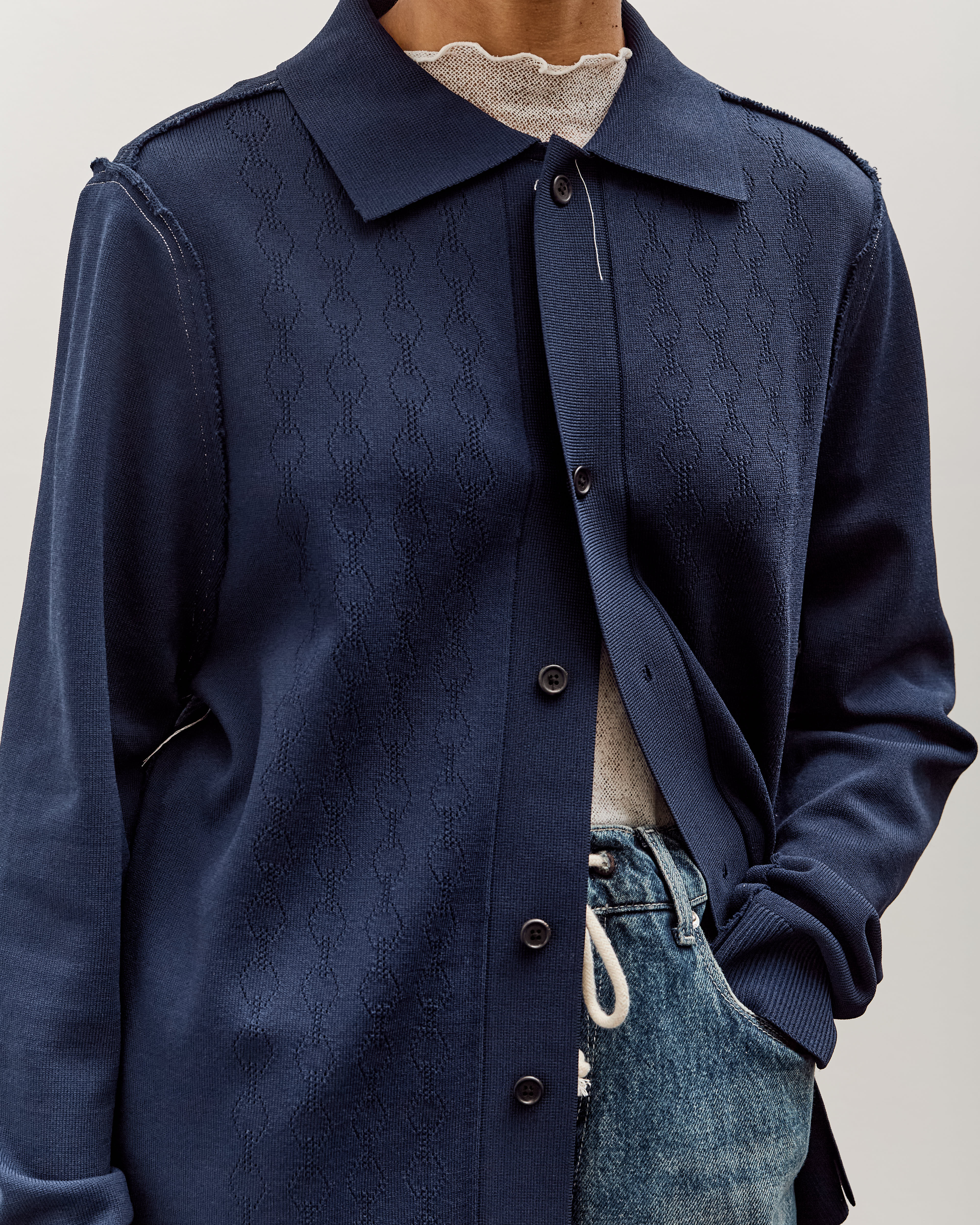 Camiel Fortgens Ajur Cardigan, Petrol – Glasswing