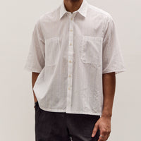 Camiel Fortgens Boxy Shirt, White / Blue Stripe