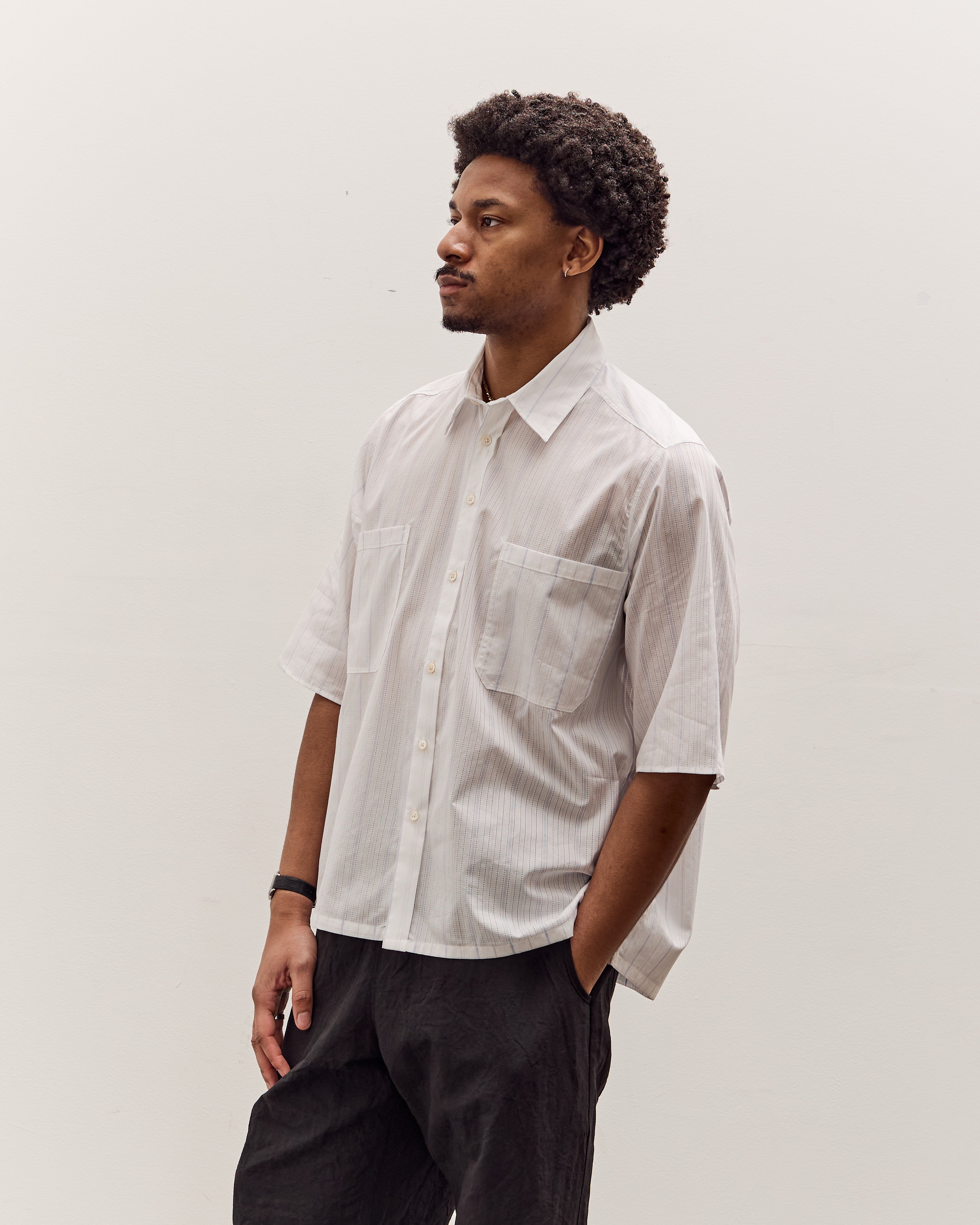 Camiel Fortgens Boxy Shirt, White / Blue Stripe – Glasswing