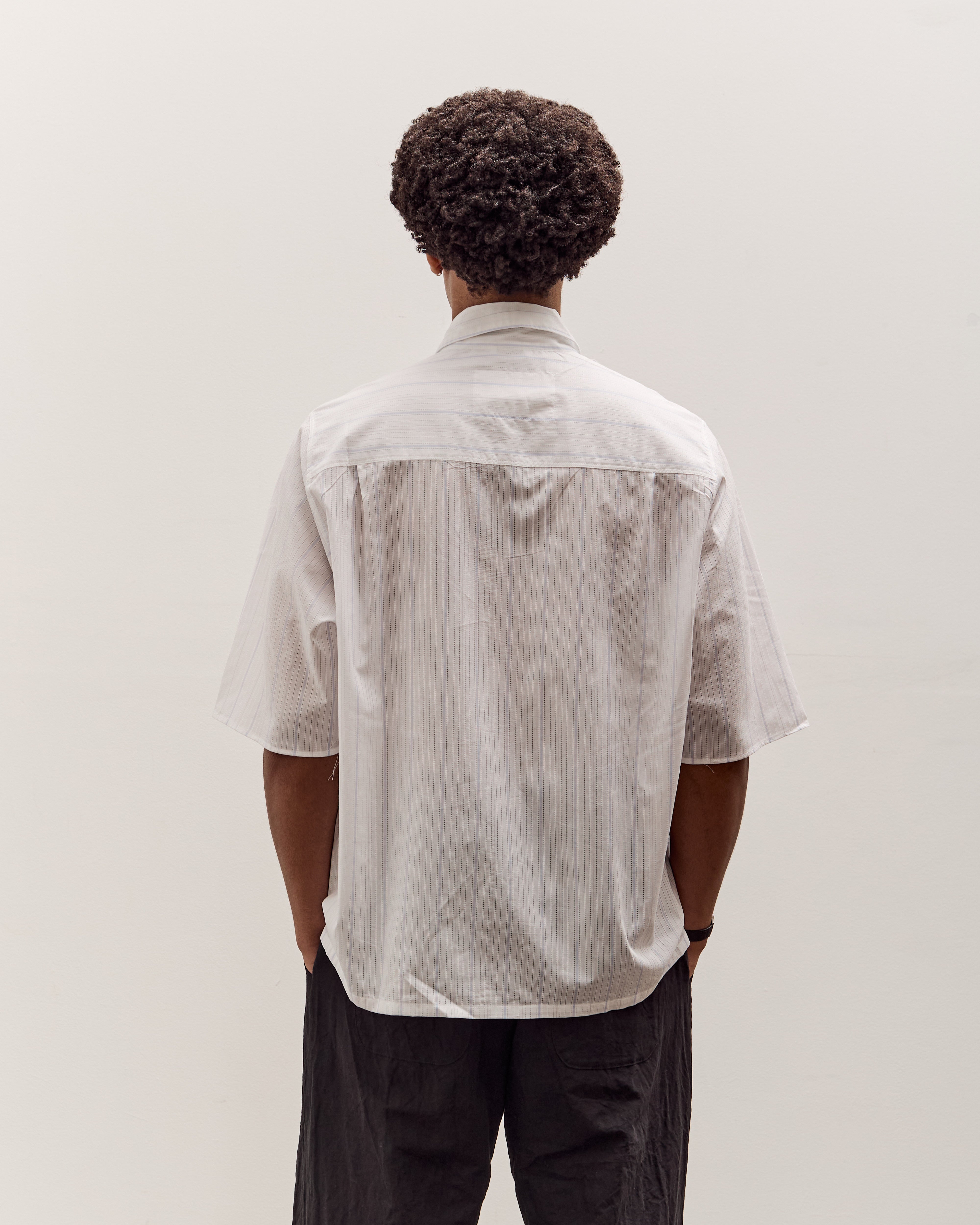 Camiel Fortgens Boxy Shirt, White / Blue Stripe – Glasswing