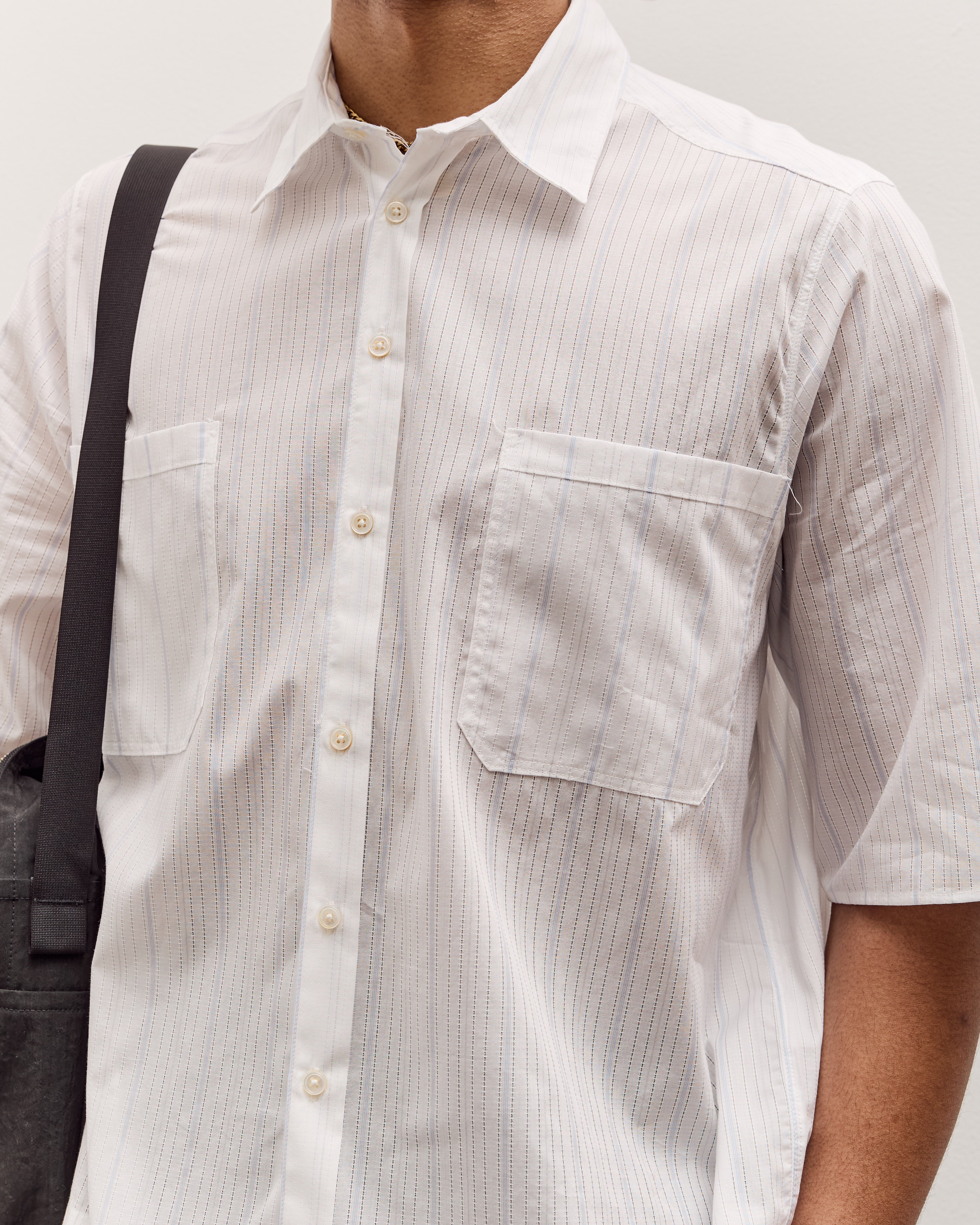 Camiel Fortgens Boxy Shirt, White / Blue Stripe – Glasswing