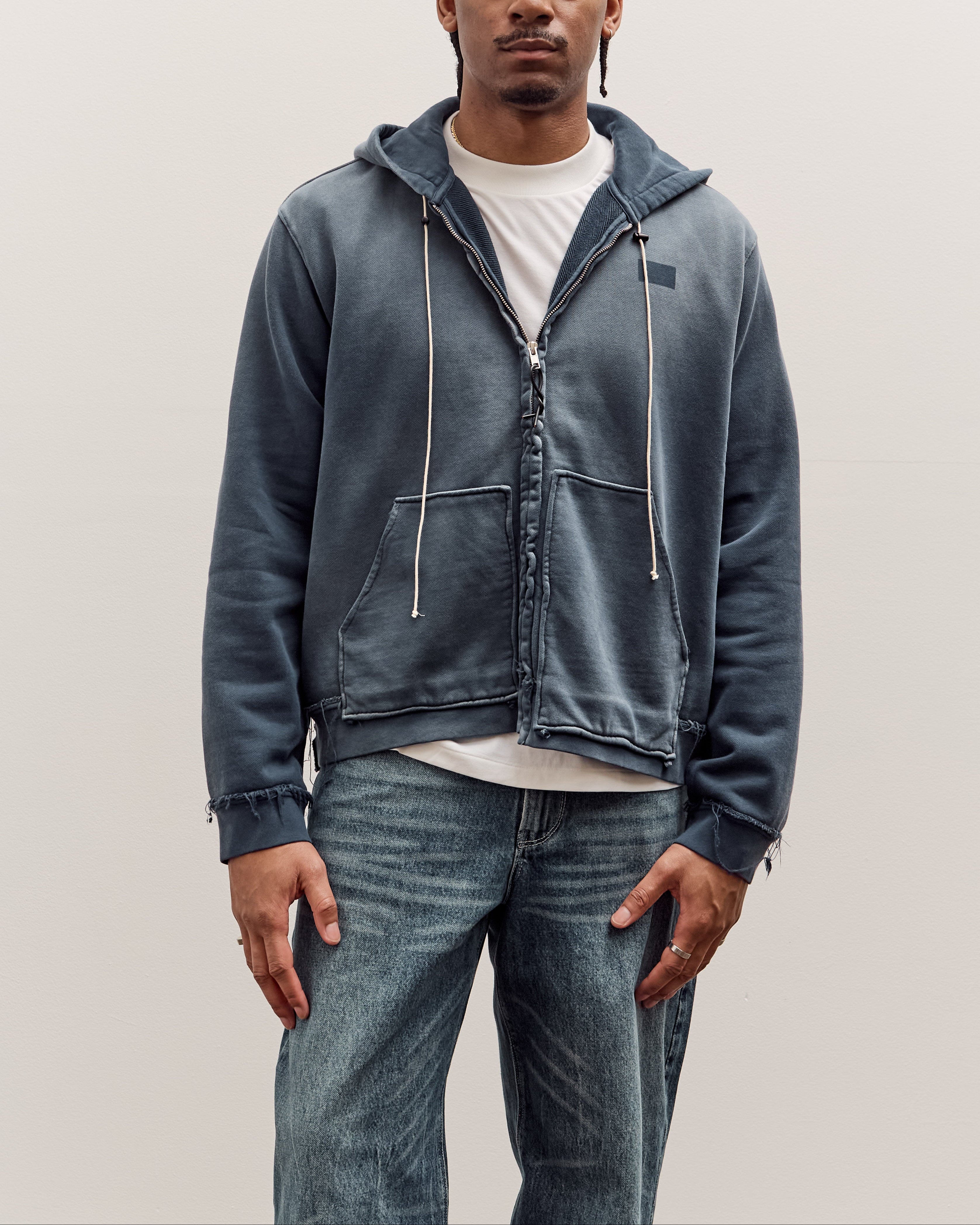 Camiel Fortgens Fitted Zip Hoodie Unisex, Navy Sunfade – Glasswing