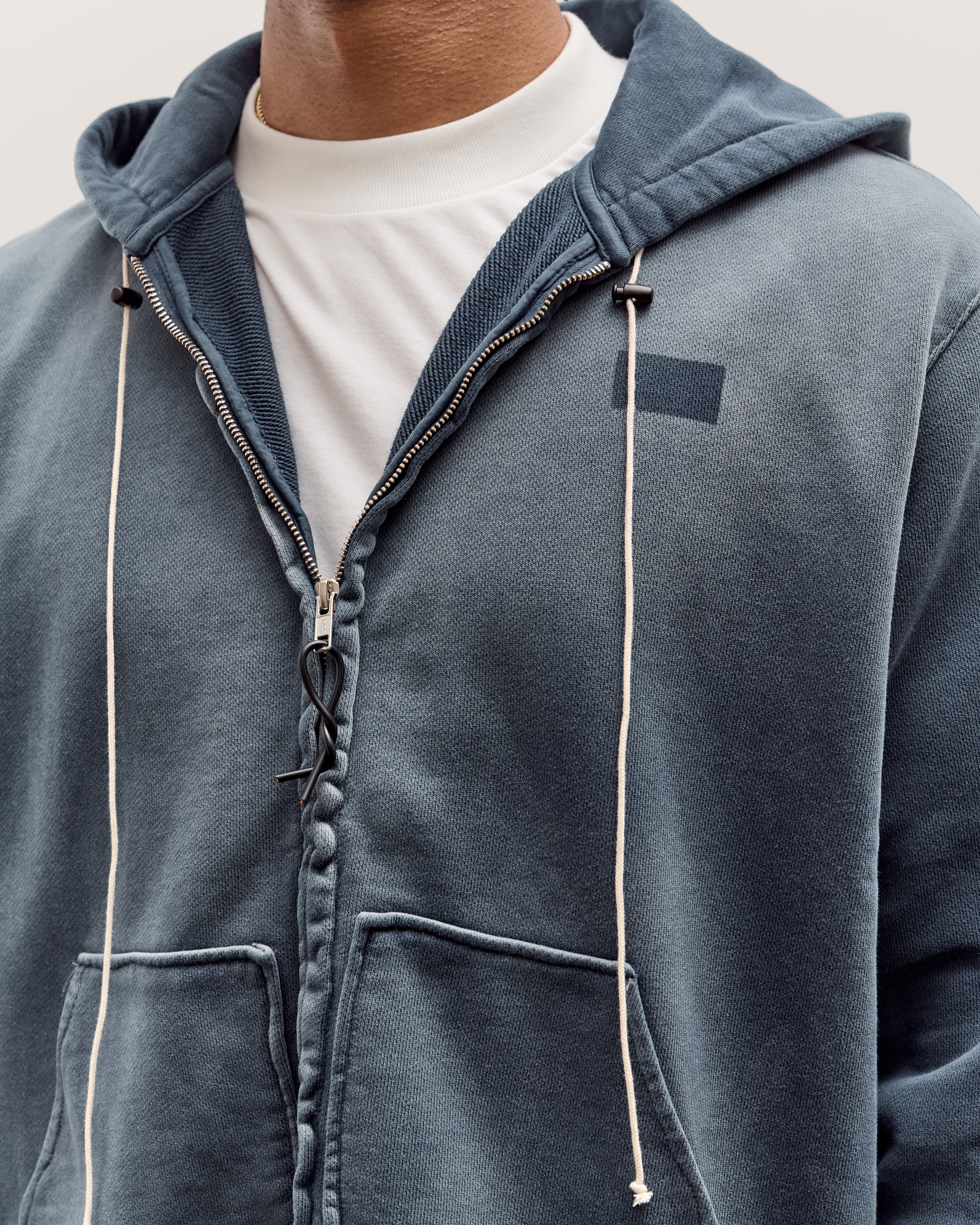 Camiel Fortgens Fitted Zip Hoodie Unisex, Navy Sunfade – Glasswing