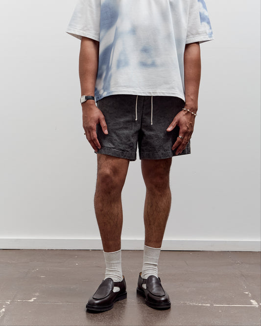 Camiel Fortgens Knee Shorts, Black Vintage Wash