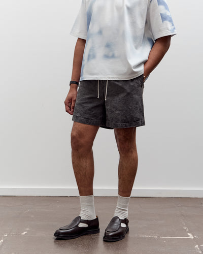 Camiel Fortgens Knee Shorts, Black Vintage Wash