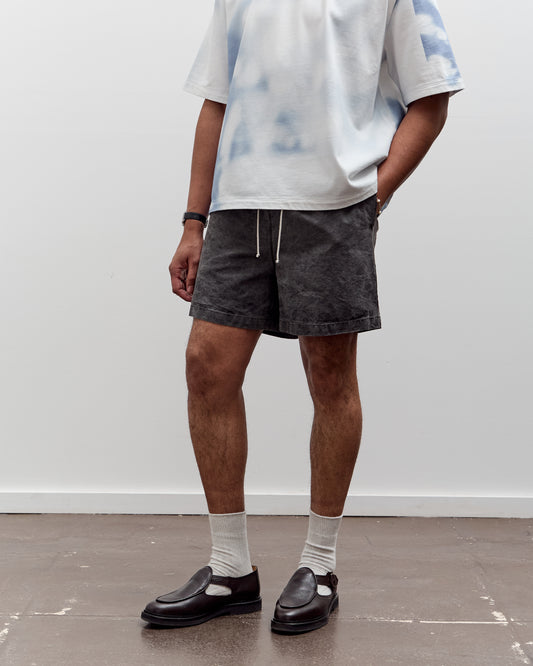 Camiel Fortgens Knee Shorts, Black Vintage Wash
