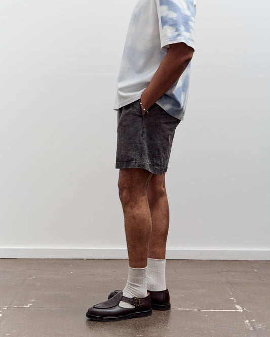 Camiel Fortgens Knee Shorts, Black Vintage Wash