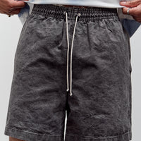 Camiel Fortgens Knee Shorts, Black Vintage Wash