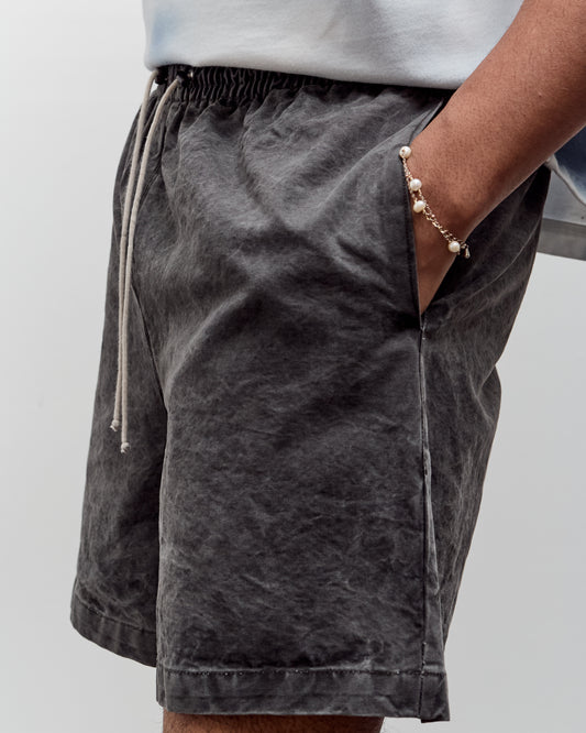 Camiel Fortgens Knee Shorts, Black Vintage Wash
