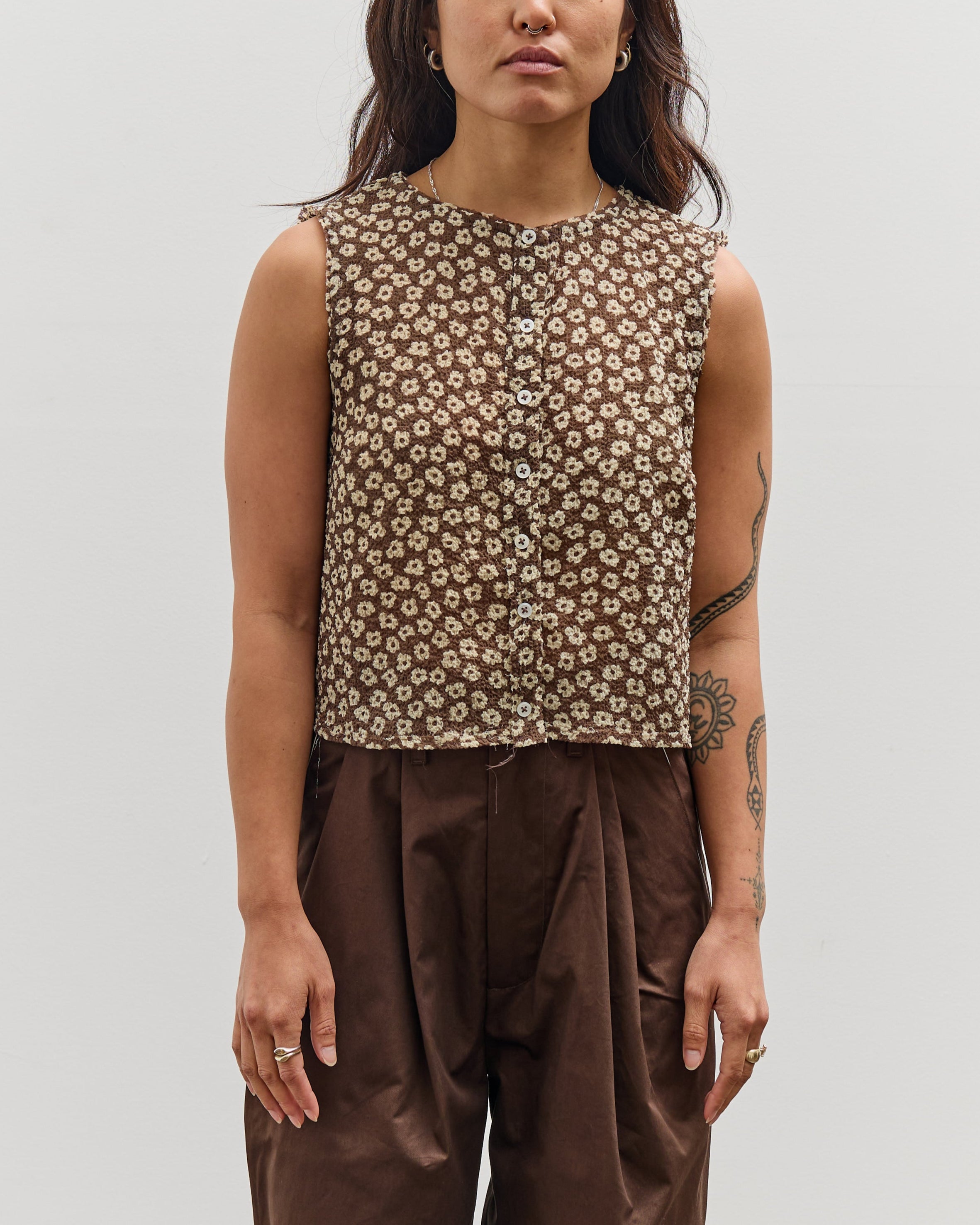 Camiel Fortgens Square Top, Brown / White Flower – Glasswing
