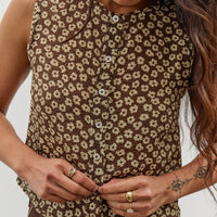 Camiel Fortgens Square Top, Brown / White Flower