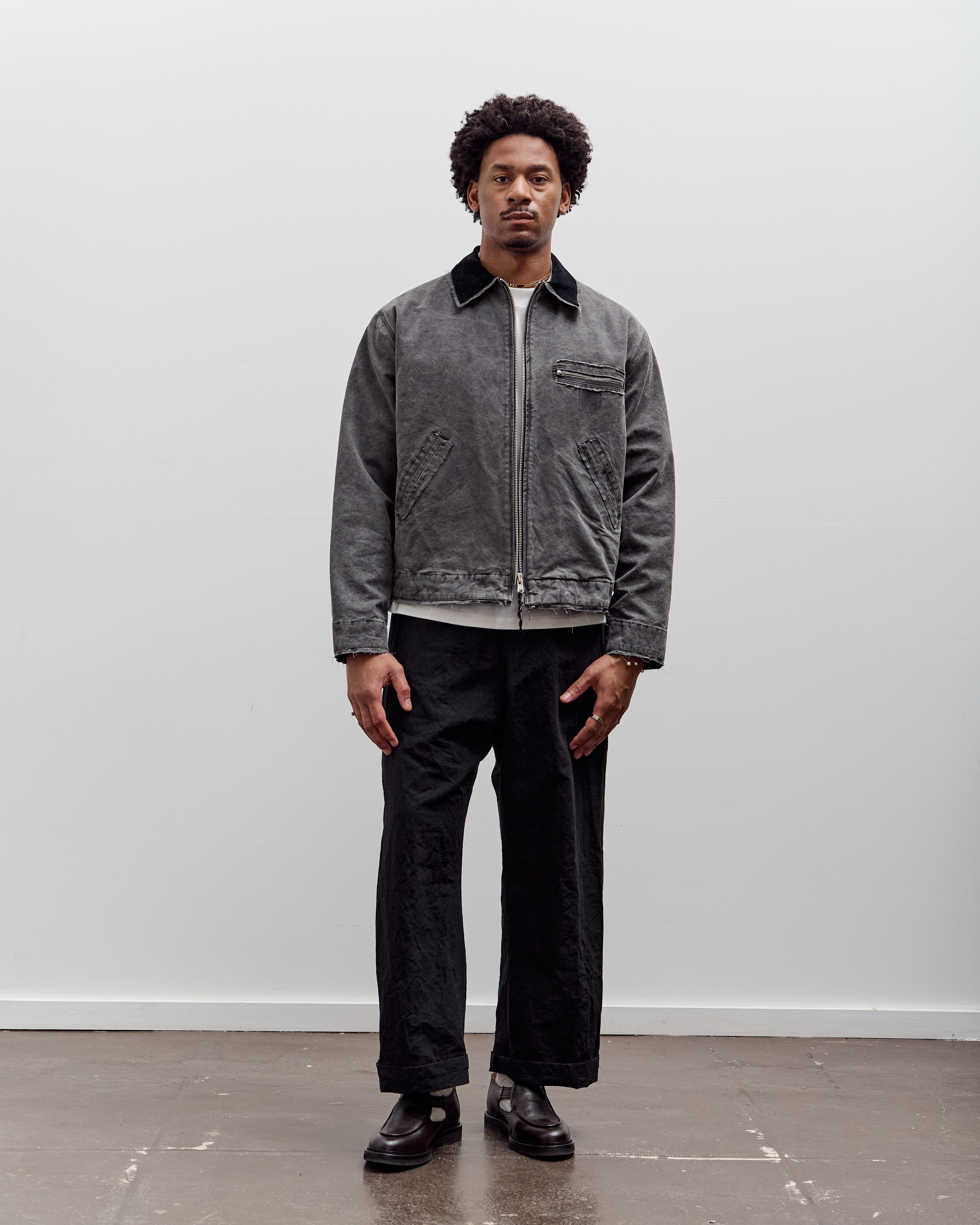 Camiel Fortgens Worker Jacket, Black Vintage Wash – Glasswing