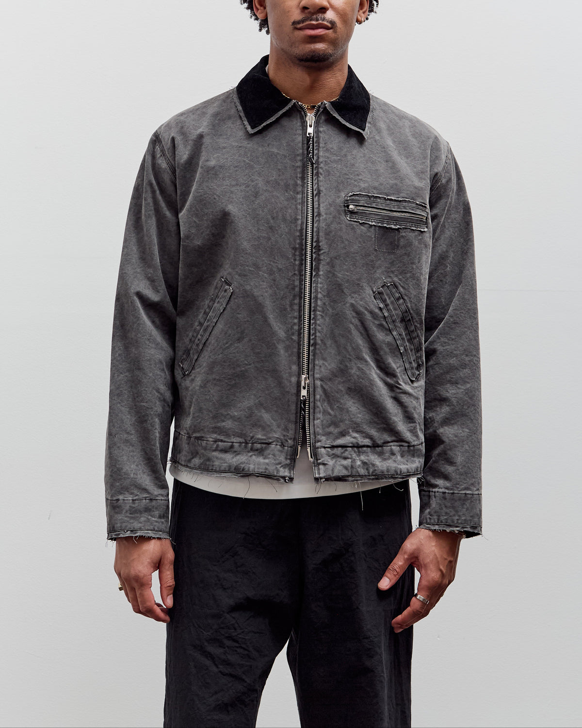 Camiel Fortgens Worker Jacket, Black Vintage Wash – Glasswing
