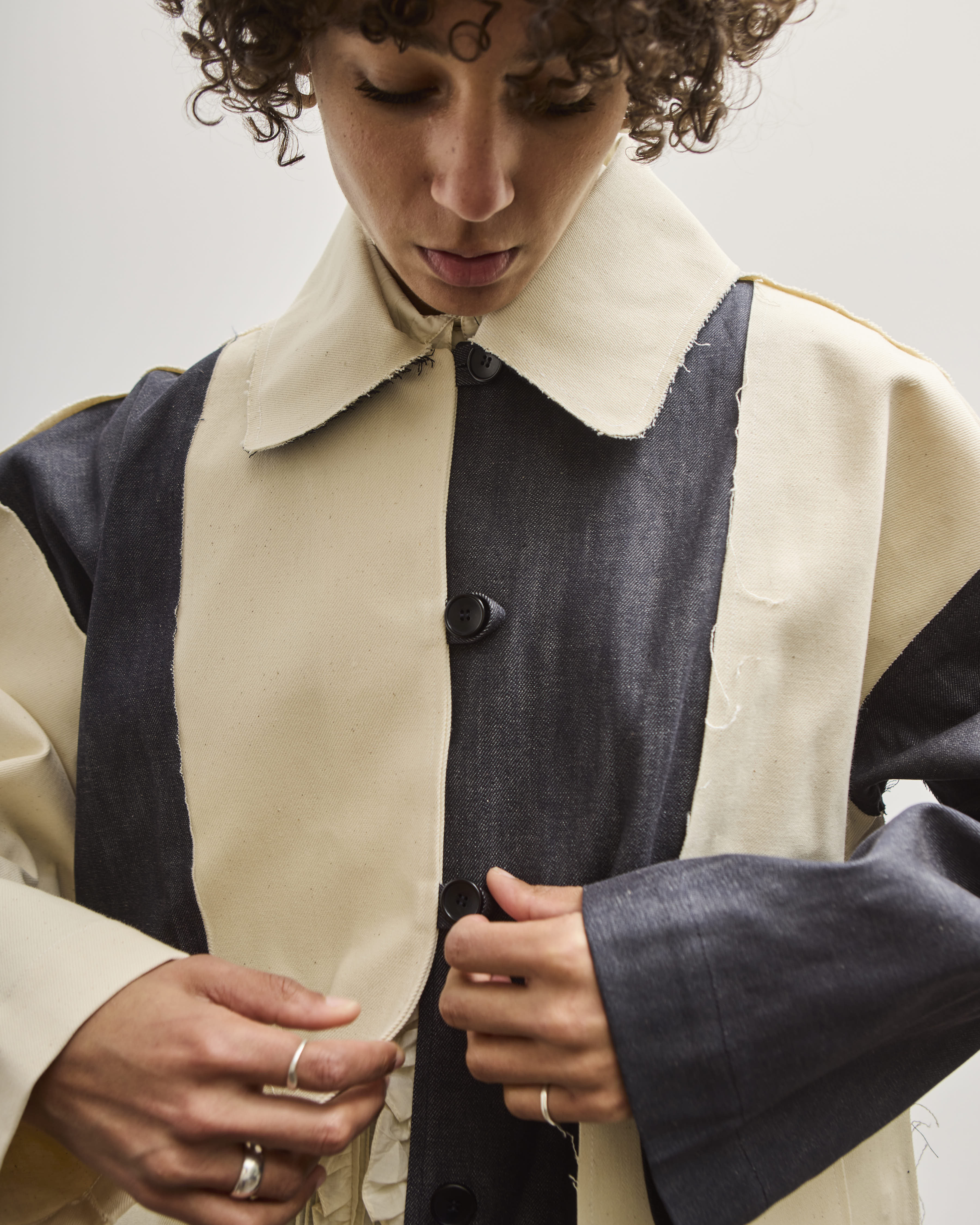 Cawley Anya Striped Jacket, Indigo Ecru – Glasswing
