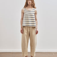 Cawley Cotton Striped Thea Knit Top, Merengue with Khaki/tahiti stripes