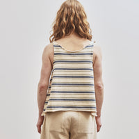Cawley Cotton Striped Thea Knit Top, Merengue with Khaki/tahiti stripes