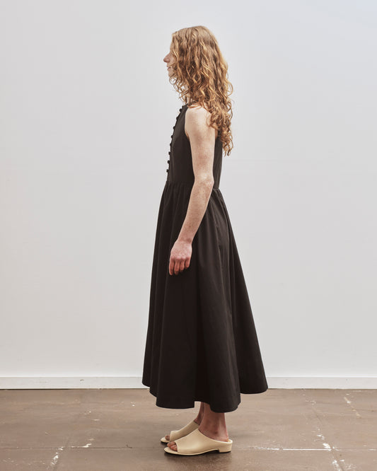 Cawley Japanese Cotton Henry Dress, Black Glasswing Cawley Japanese Cotton Henry Dress, Black Glasswing