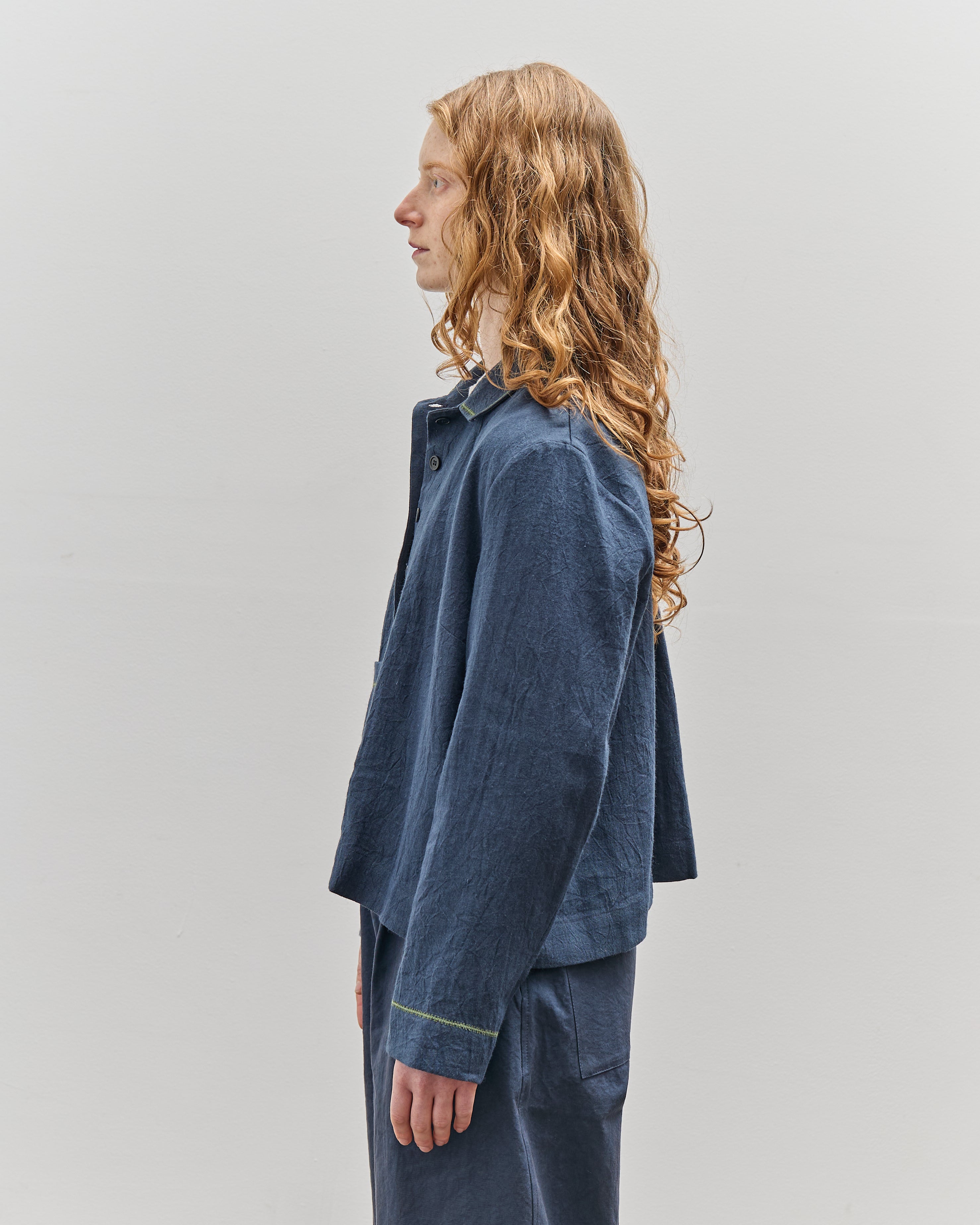 ジャケット・アウター kaval indigo linen coat Kaval Long Woven Jacket in Indigo | Santa Fe Dry Goods