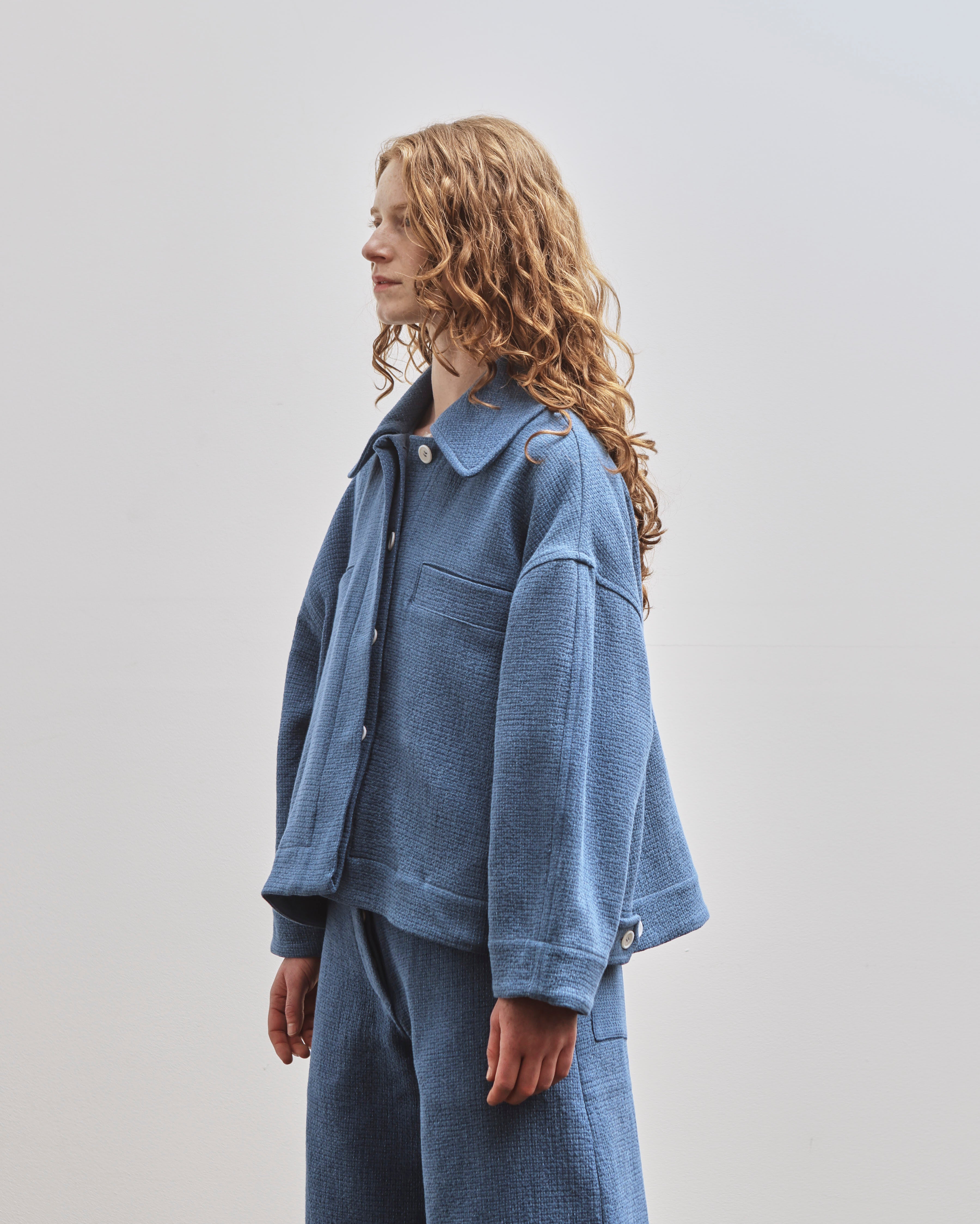 Cawley Japanese Washed Sashiko Wesley Jacket, Light Blue – Glasswing